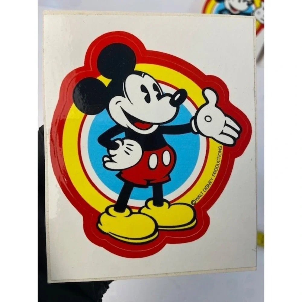 Vintage Walt Disney Productions Mickey Mouse Daisy Goofy Stickers Set of 4